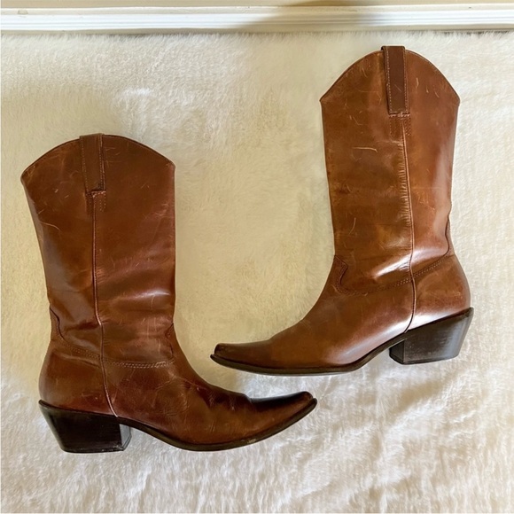 Naturalizer Phoenix Leather Western Cowboy/Cowgirl Boho Boots, 9 - Picture 4 of 13